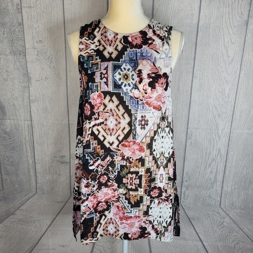 Show Me Your Mumu Floral Patchwork Print Blouse Size Small